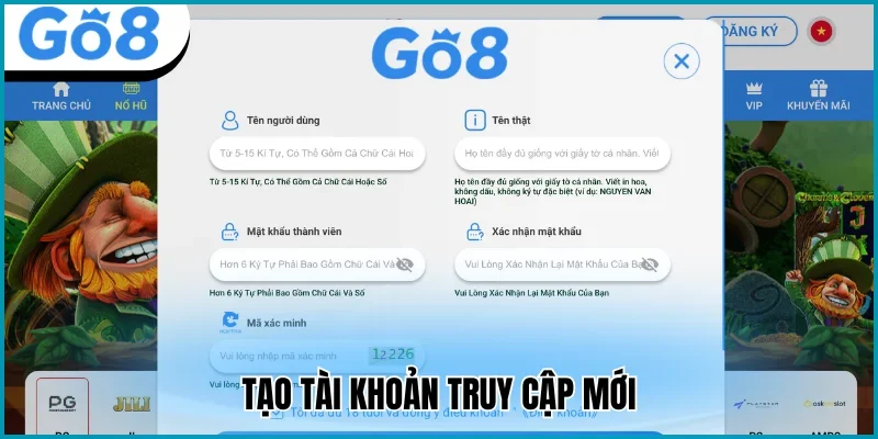 Go8 cách tạo ID mới